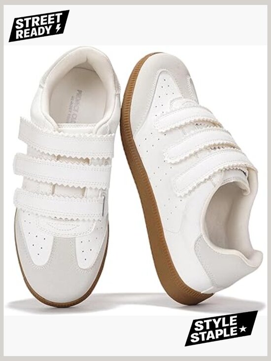 Shoes - Women's Fashion Sneakers with Memory Foam, Lightweight, Non-Slip, Hook & Loop